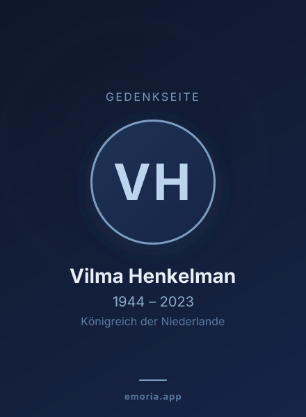 Gedenkportrait von Vilma Henkelman
