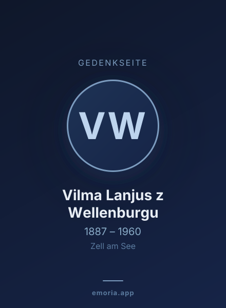 Gedenkportrait von Vilma Lanjus z Wellenburgu