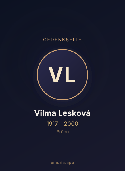 Gedenkportrait von Vilma Lesková