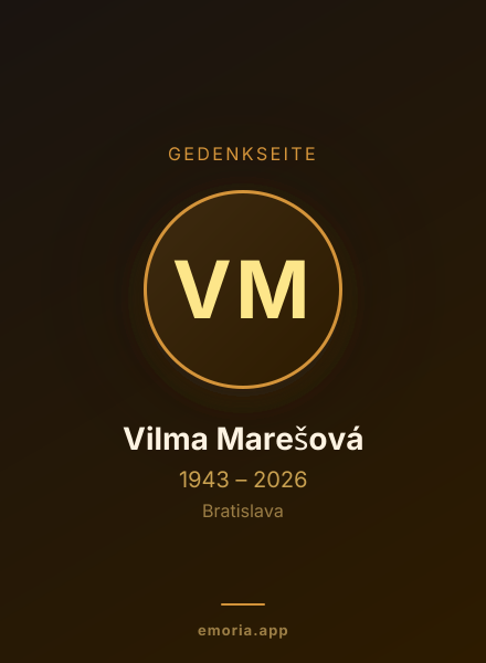 Gedenkportrait von Vilma Marešová