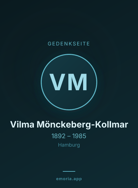 Gedenkportrait von Vilma Mönckeberg-Kollmar