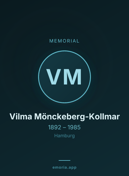 Memorial portrait of Vilma Mönckeberg-Kollmar