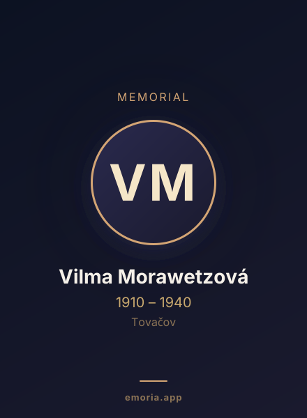 Memorial portrait of Vilma Morawetzová
