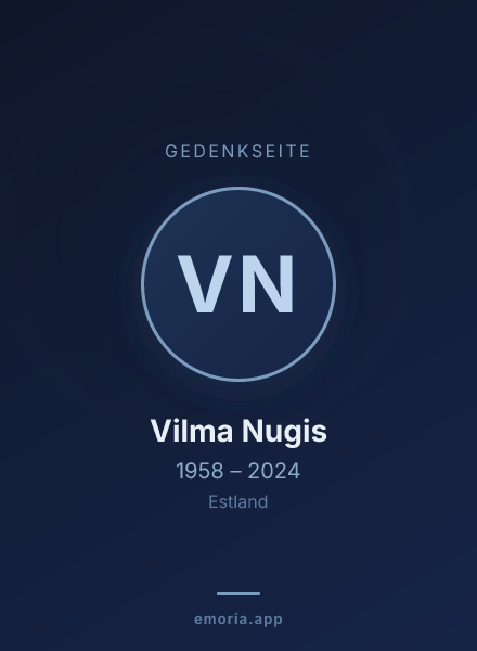 Gedenkportrait von Vilma Nugis