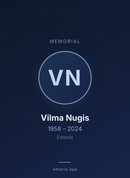 Memorial portrait of Vilma Nugis
