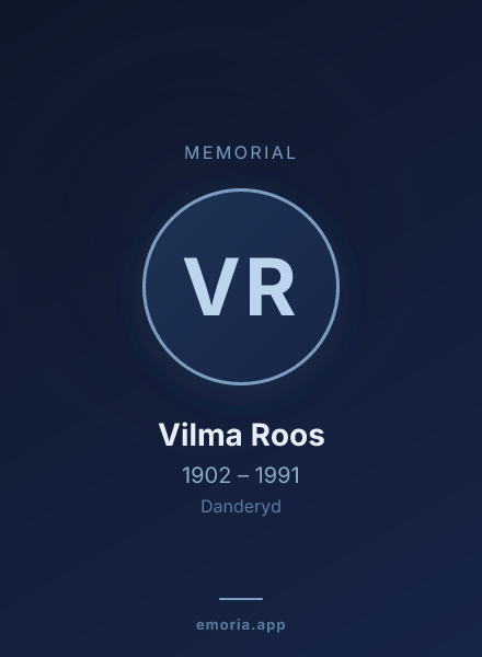 Memorial portrait of Vilma Roos