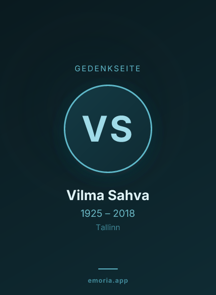 Gedenkportrait von Vilma Sahva
