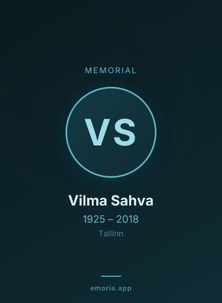 Memorial portrait of Vilma Sahva