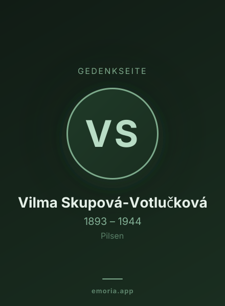 Gedenkportrait von Vilma Skupová-Votlučková