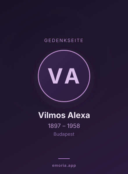 Gedenkportrait von Vilmos Alexa