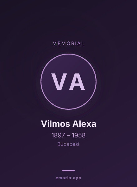 Memorial portrait of Vilmos Alexa