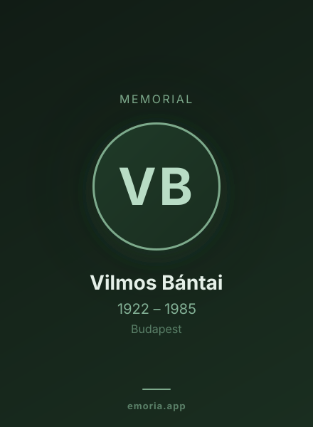Memorial portrait of Vilmos Bántai