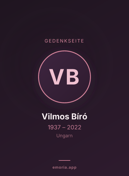 Gedenkportrait von Vilmos Bíró