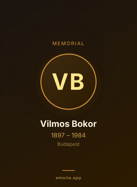 Memorial portrait of Vilmos Bokor