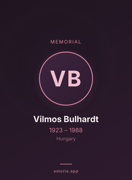 Memorial portrait of Vilmos Bulhardt
