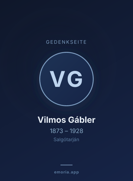 Gedenkportrait von Vilmos Gábler