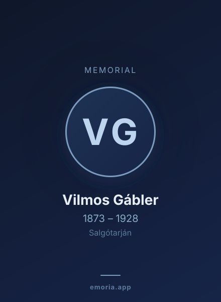 Memorial portrait of Vilmos Gábler