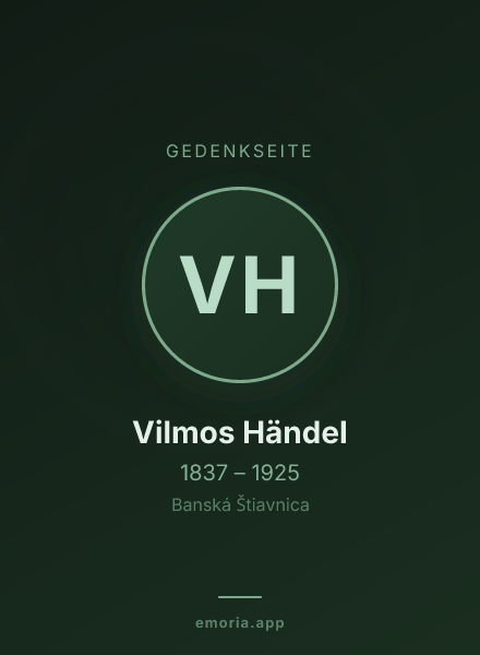 Gedenkportrait von Vilmos Händel