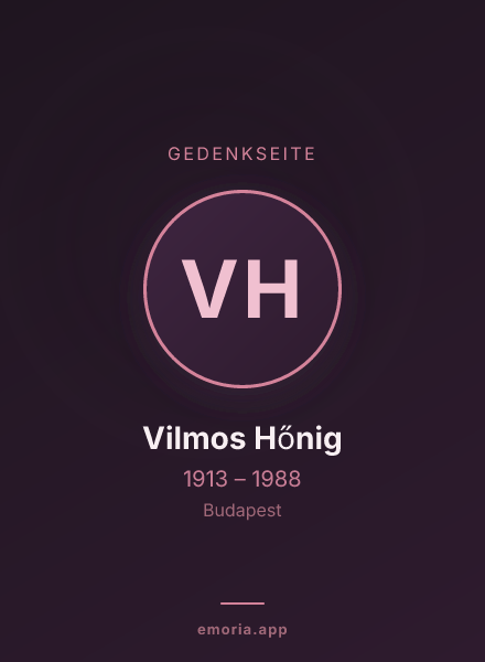 Gedenkportrait von Vilmos Hőnig