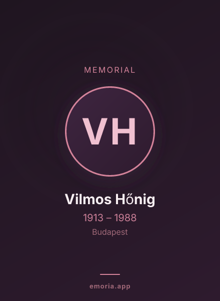 Memorial portrait of Vilmos Hőnig