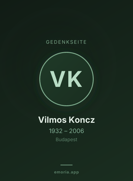 Gedenkportrait von Vilmos Koncz