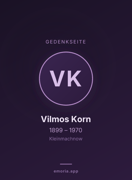 Gedenkportrait von Vilmos Korn