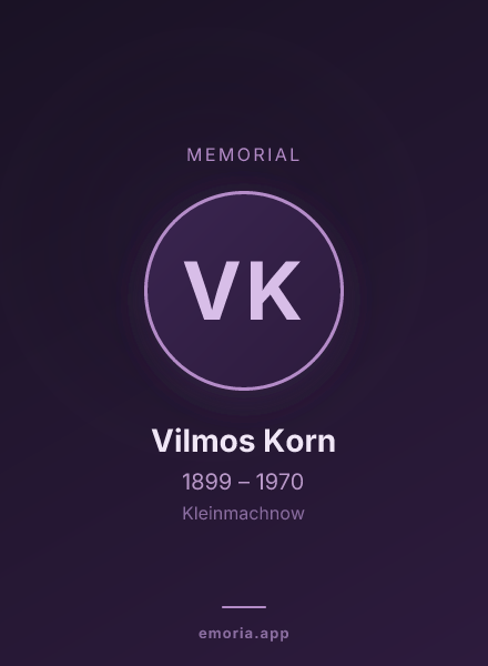 Memorial portrait of Vilmos Korn