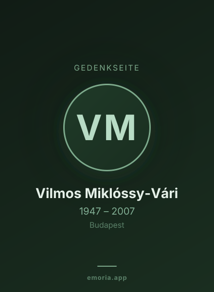 Gedenkportrait von Vilmos Miklóssy-Vári