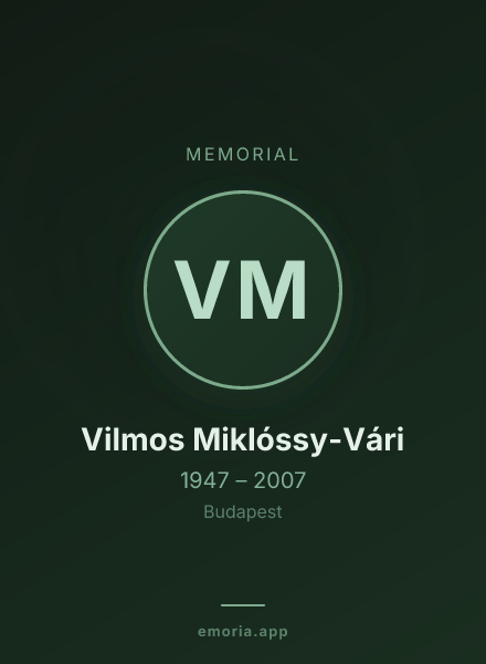 Memorial portrait of Vilmos Miklóssy-Vári