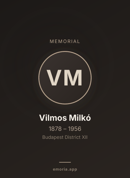 Memorial portrait of Vilmos Milkó