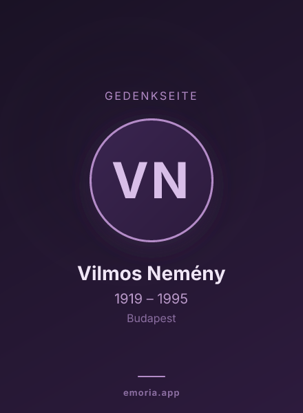 Gedenkportrait von Vilmos Nemény