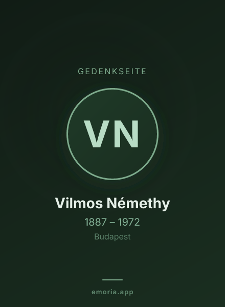 Gedenkportrait von Vilmos Némethy