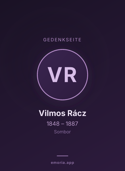 Gedenkportrait von Vilmos Rácz