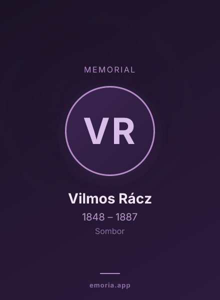 Memorial portrait of Vilmos Rácz