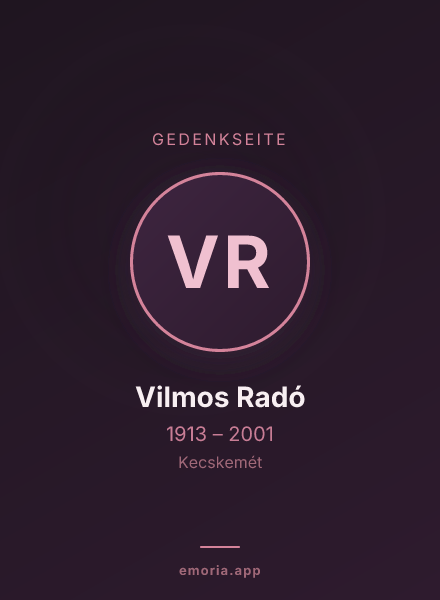 Gedenkportrait von Vilmos Radó