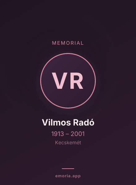 Memorial portrait of Vilmos Radó
