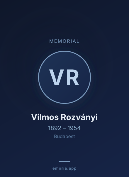 Memorial portrait of Vilmos Rozványi