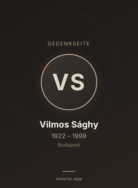 Gedenkportrait von Vilmos Sághy