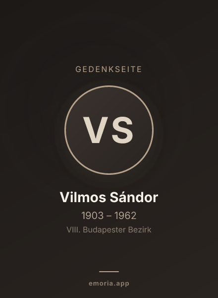 Gedenkportrait von Vilmos Sándor