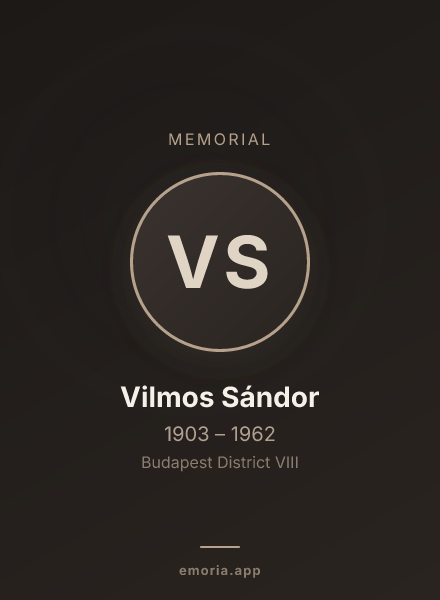 Memorial portrait of Vilmos Sándor