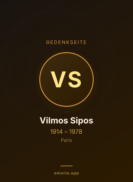 Gedenkportrait von Vilmos Sipos
