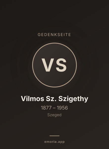 Gedenkportrait von Vilmos Sz. Szigethy