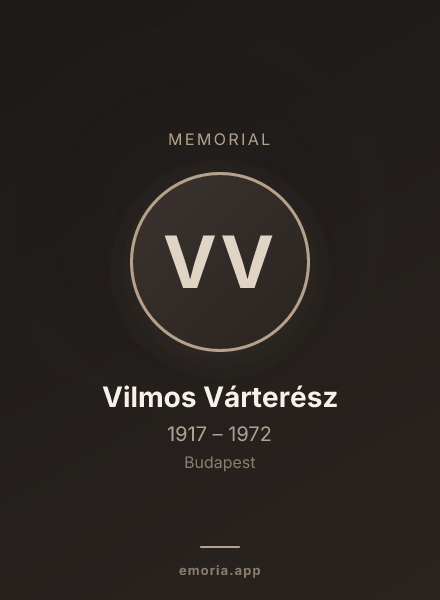 Memorial portrait of Vilmos Várterész