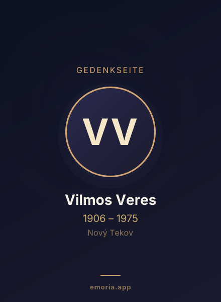 Gedenkportrait von Vilmos Veres