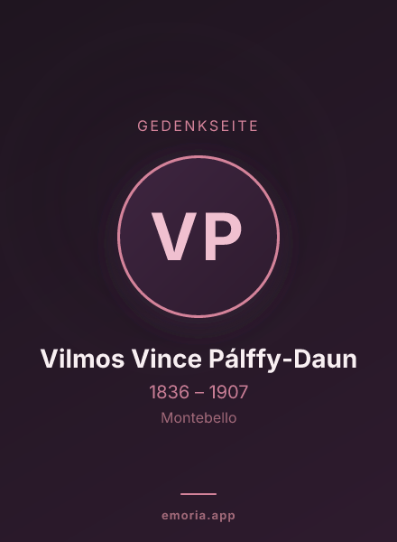 Gedenkportrait von Vilmos Vince Pálffy-Daun