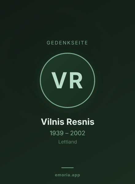 Gedenkportrait von Vilnis Resnis