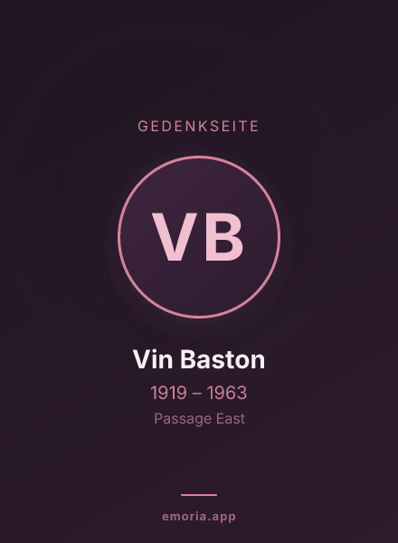 Gedenkportrait von Vin Baston