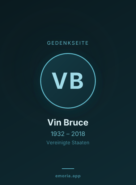 Gedenkportrait von Vin Bruce