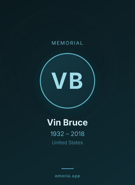 Memorial portrait of Vin Bruce