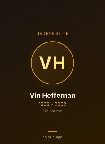 Gedenkportrait von Vin Heffernan